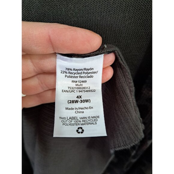 Terra & Sky Leopard Print 4X (28W-30W) Open Front Flowy Boho-chic Festival NEW - Picture 4 of 5